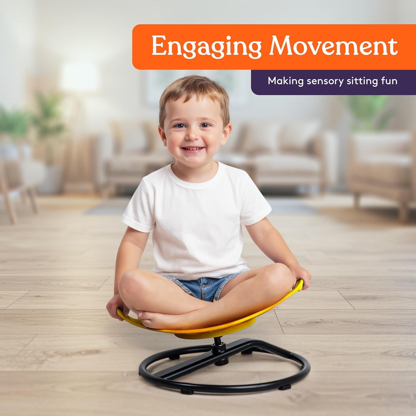 Special Supplies Smile Spinning Chair for Kids- Versatile Kids Sit and Spin Sensory Chair for Training Body Coordination for Playroom, Bedroom, or Nursery
