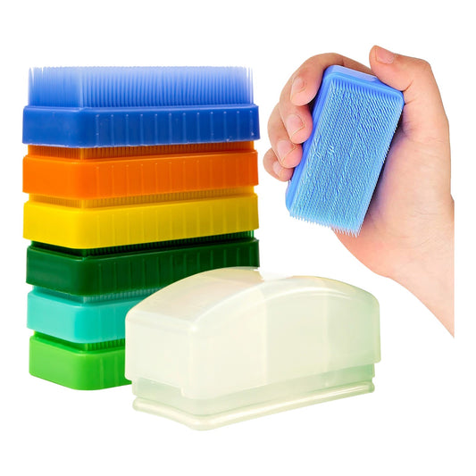 Special Supplies Therapy Brushes Colorful 6-Pack + Removable Handle, Calming Occupational and Sensory Tools with Deep Pressure Massage, Soft Bristles, Stimulates and Calms Kids or Adults, Latex-Free