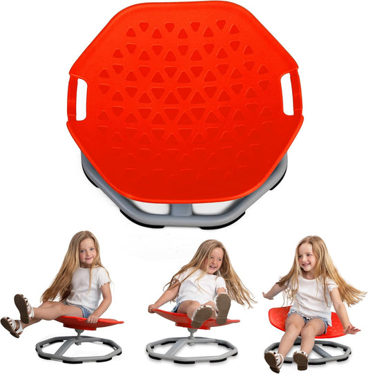 Special Supplies Sensory Spin Chair for Kids - Comfortable - Versatile Floor Chair for Playroom, Bedroom, or Nursery - Red