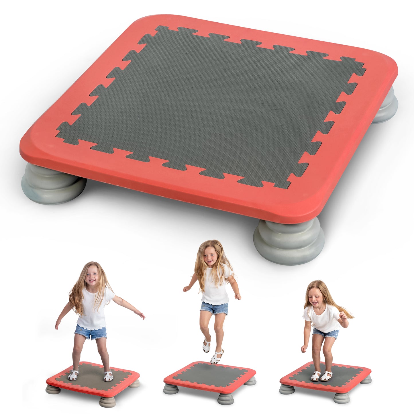 Special Supplies Kids Trampoline Rebounder Bouncing Board – Sensory Balance and Bounce Toy for Indoor and Outdoor Kids Toys - Outdoor Play Equipment