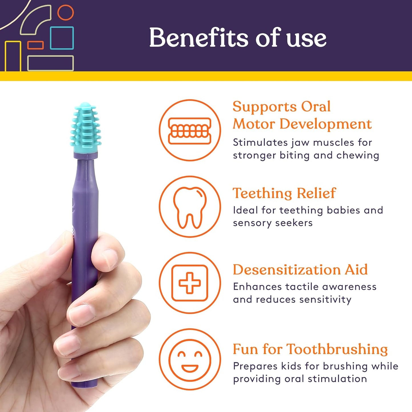 Special Supplies Sensory Mouth Brush and Oral Stimulation Tool for Kids and Adults, Wake Up Mouth for Desensitization, Soft, Flexible, Textured Silicone
