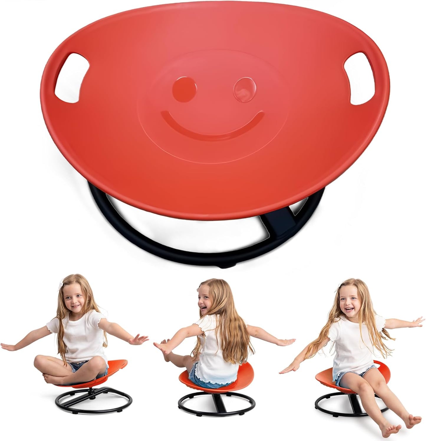 Special Supplies Smile Spinning Chair for Kids- Versatile Kids Sit and Spin Sensory Chair for Training Body Coordination for Playroom, Bedroom, or Nursery