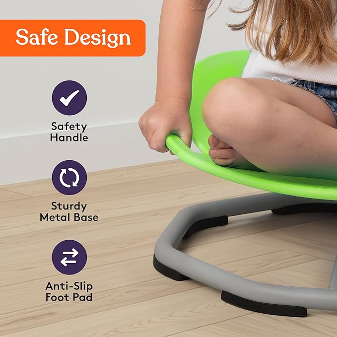 Special Supplies Sensory Spin Chair for Kids - Comfortable - Versatile Floor Chair for Playroom, Bedroom, or Nursery - Red