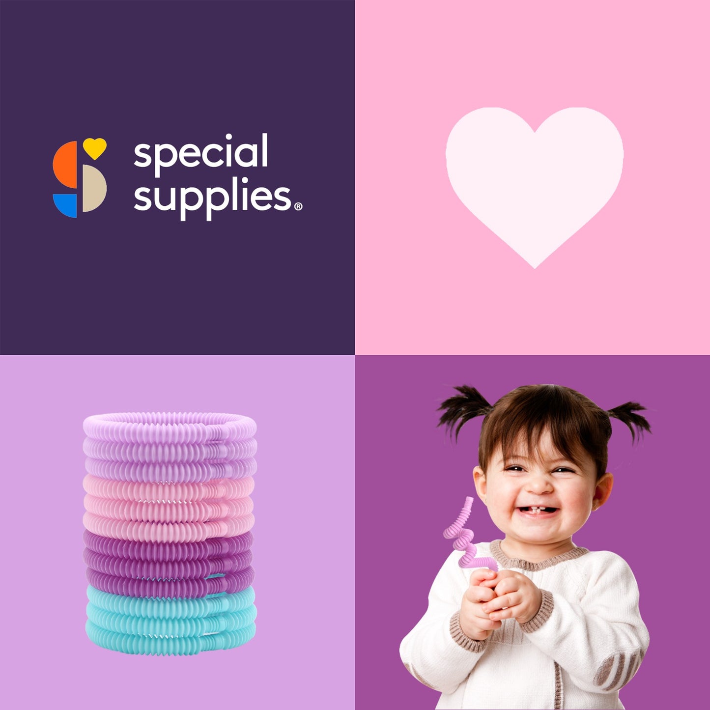 Special Supplies 12-Pack MINI Fun Pull and Pop Tubes for Kids Stretch, Bend, Build, and Connect Toy, Provide Tactile and Auditory Sensory Play, Colorful, Heavy-Duty Plastic (Unicorn)