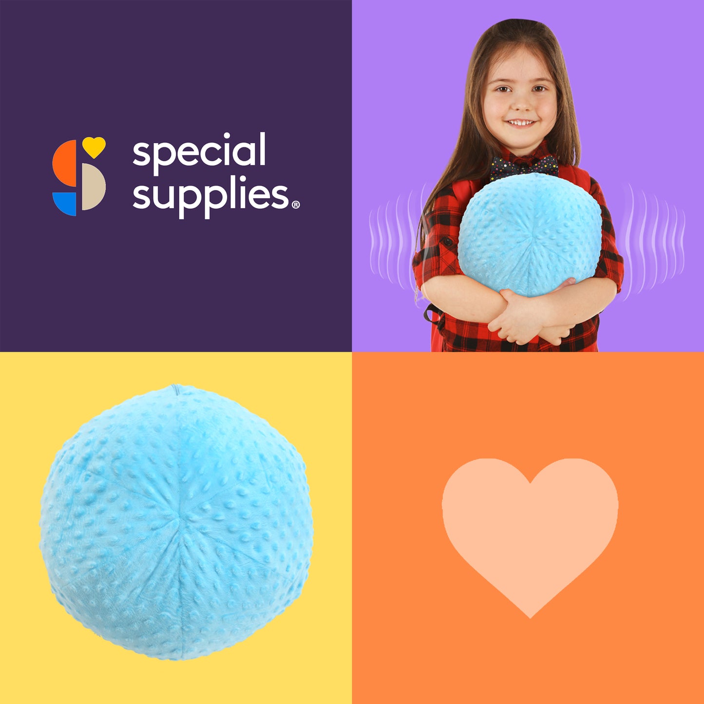 Sensory Vibrating Ball Pillow with Music and Voice Recording