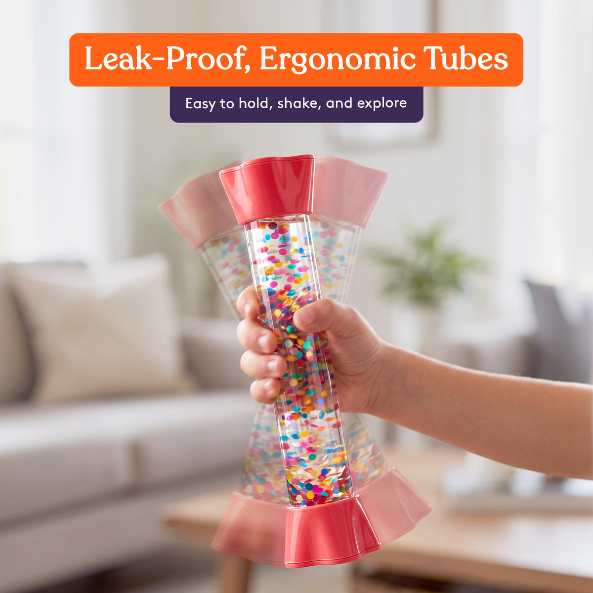 Liquid Motion Bubbler Toy Cool Tubes 5-Pack Colorful Hourglass Timer with Droplet Movement, Bedroom, Sensory Play, Cool Home or School
