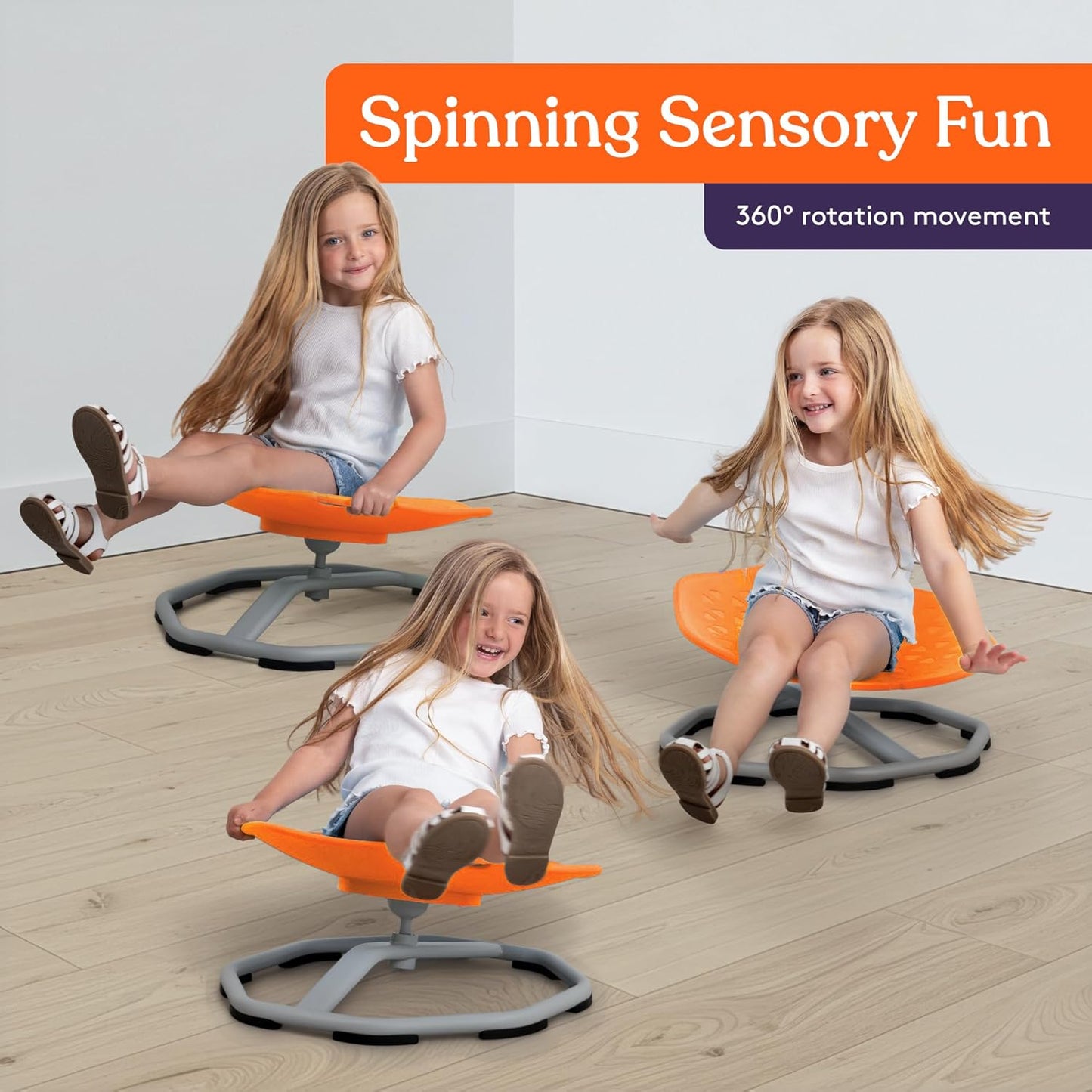 Special Supplies Sensory Spin Chair for Kids - Comfortable - Versatile Floor Chair for Playroom, Bedroom, or Nursery - Red