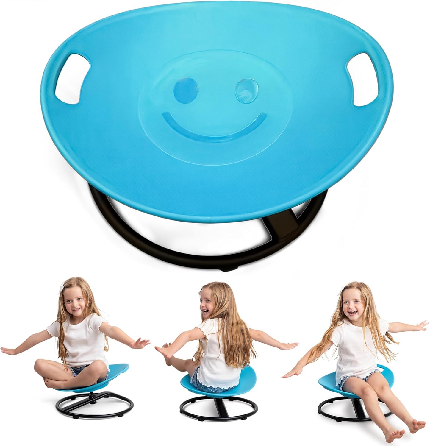 Special Supplies Smile Spinning Chair for Kids- Versatile Kids Sit and Spin Sensory Chair for Training Body Coordination for Playroom, Bedroom, or Nursery