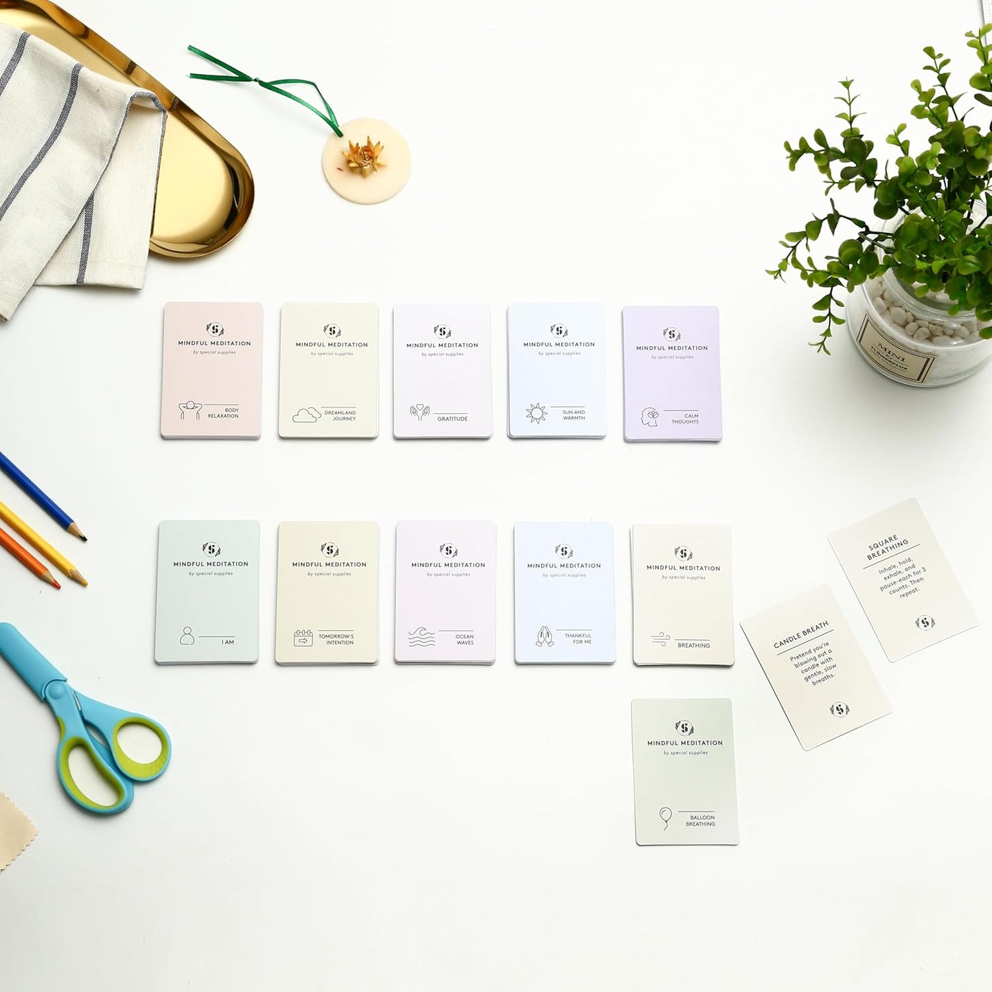 Special Supplies 101 Mindfulness & Meditation Cards Daily Self Care Kit for Stress and Anxiety Relief Relaxation Gift for Teens and Adults Positive Affirmations with Meaningful Practices