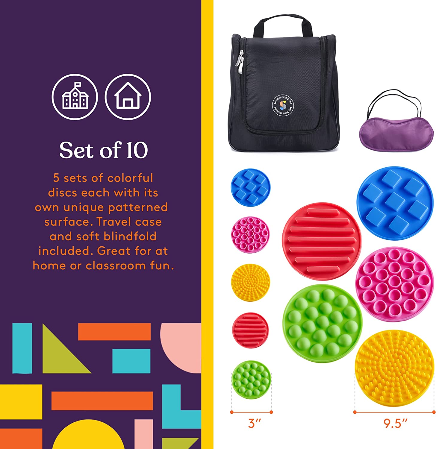 Sensory Discs Matching Game - 10 Pack - Eye Mask Included