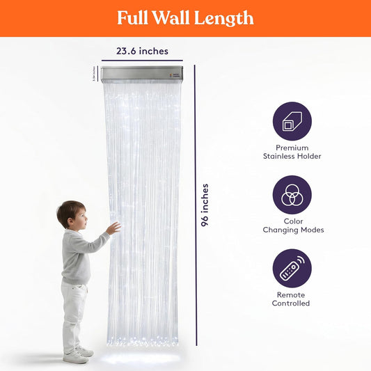 Special Supplies Fiber Optic Curtain Light Kit – Waterfall LED Curtain Lights for Kids, Children, Sensory Rooms, Bedrooms, and Home Decoration