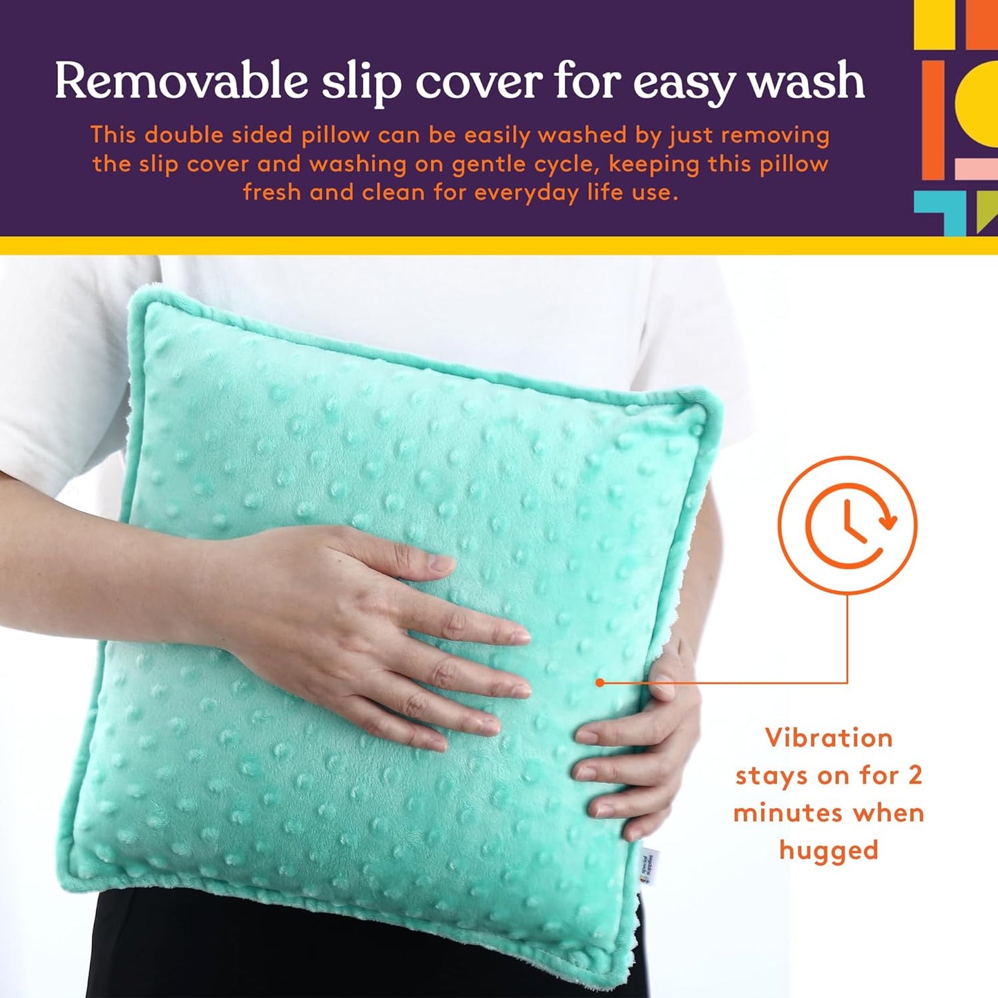 Sensory Vibrating Pillow - Blue & Green