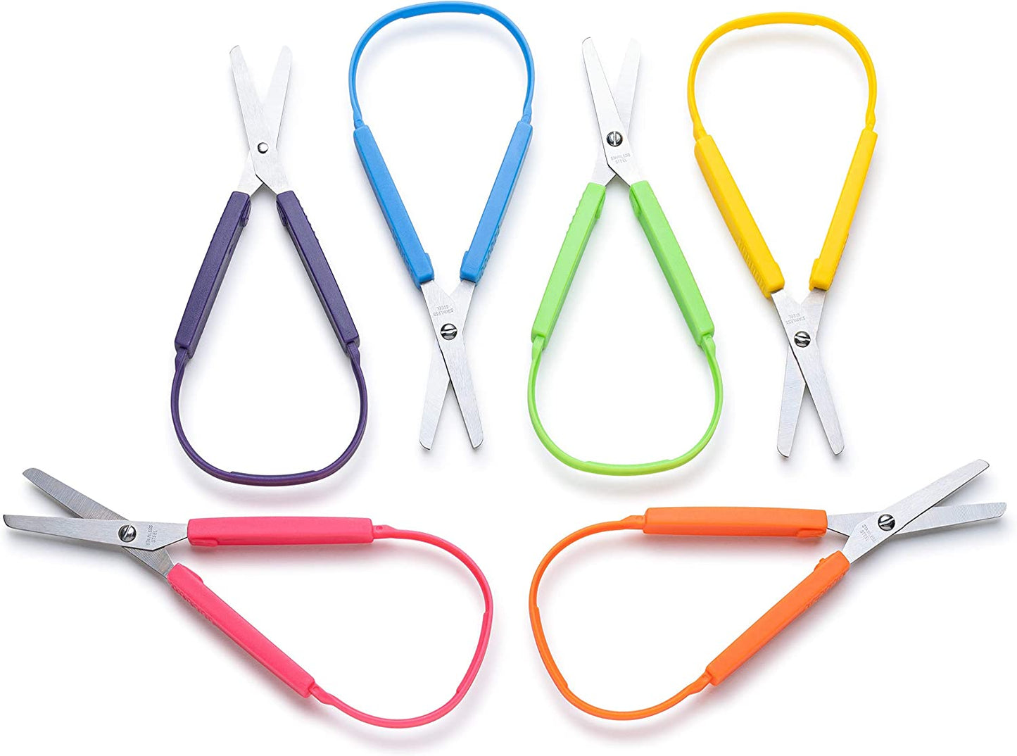 Large Loop Scissors for Kids and Adults 8" Inches (6-Pack)