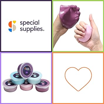 Therapy Putty for Kids and Adults - Resistive Hand Exercise Stress Relief Therapy Putty Kit, Set of 6 Strengths, 3 Ounces of Each Putty - Unicorn Colors