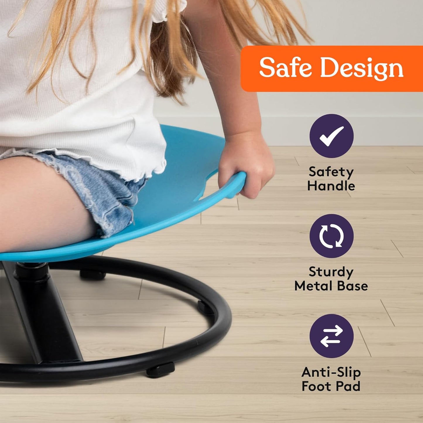 Special Supplies Smile Spinning Chair for Kids- Versatile Kids Sit and Spin Sensory Chair for Training Body Coordination for Playroom, Bedroom, or Nursery
