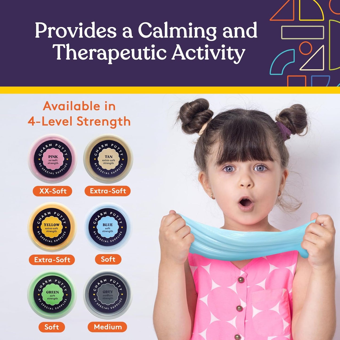 Therapy Putty for Kids and Adults with 10 Cute Charms - Resistive Hand Exercise Stress Relief Therapy Putty, Five Ounces of Each Putty (Sea Set - Strength: Soft)