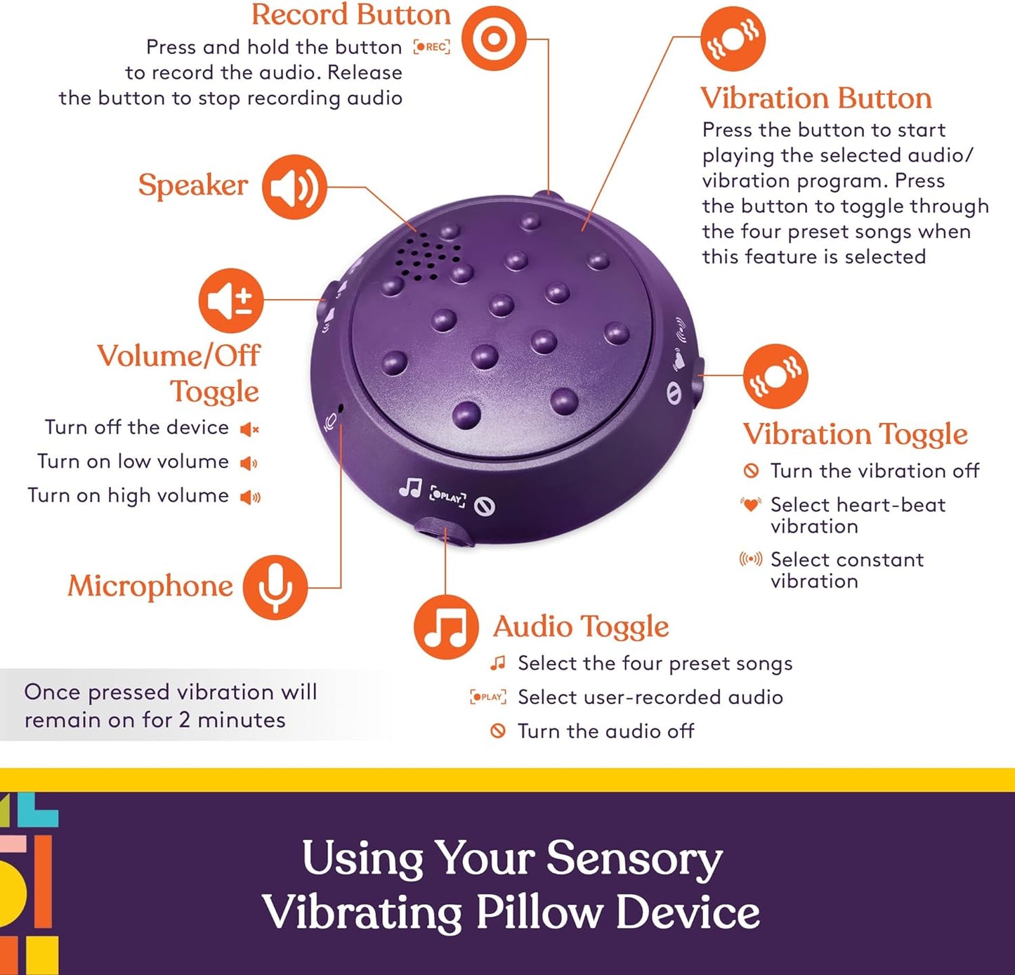 Sensory Vibrating Pillow - Blue & Green