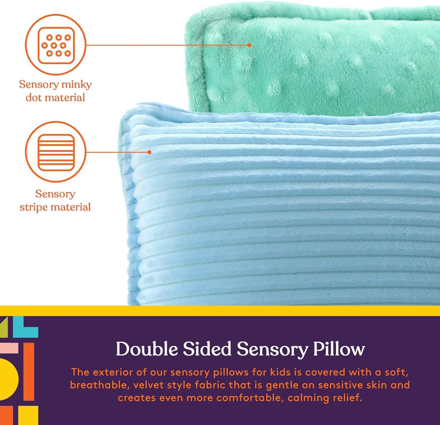Sensory Vibrating Pillow - Blue & Green