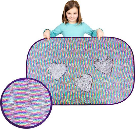 Sequin Fabric Sensory Wall, 39” x 26”, Large Fabric Panel with Colorful Flip Sequined Tactile Stimulation for Kids or Adults, Calming and Stimulating Early Learning Play