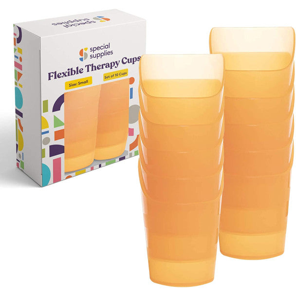 Special Supplies Pack of 10 Small Flexible Drinking Cups with Nose Mold Cutout for Physical Therapy, Recovery, and Rehabilitation, BPA-Free Drink Tumblers, 3 oz.