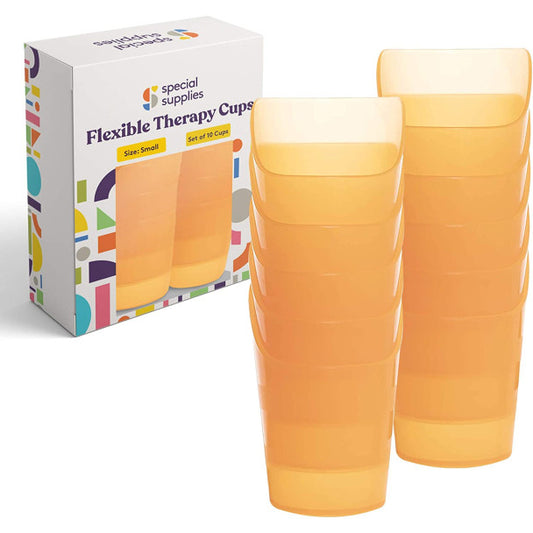 Special Supplies Pack of 10 Small Flexible Drinking Cups with Nose Mold Cutout for Physical Therapy, Recovery, and Rehabilitation, BPA-Free Drink Tumblers, 3 oz.