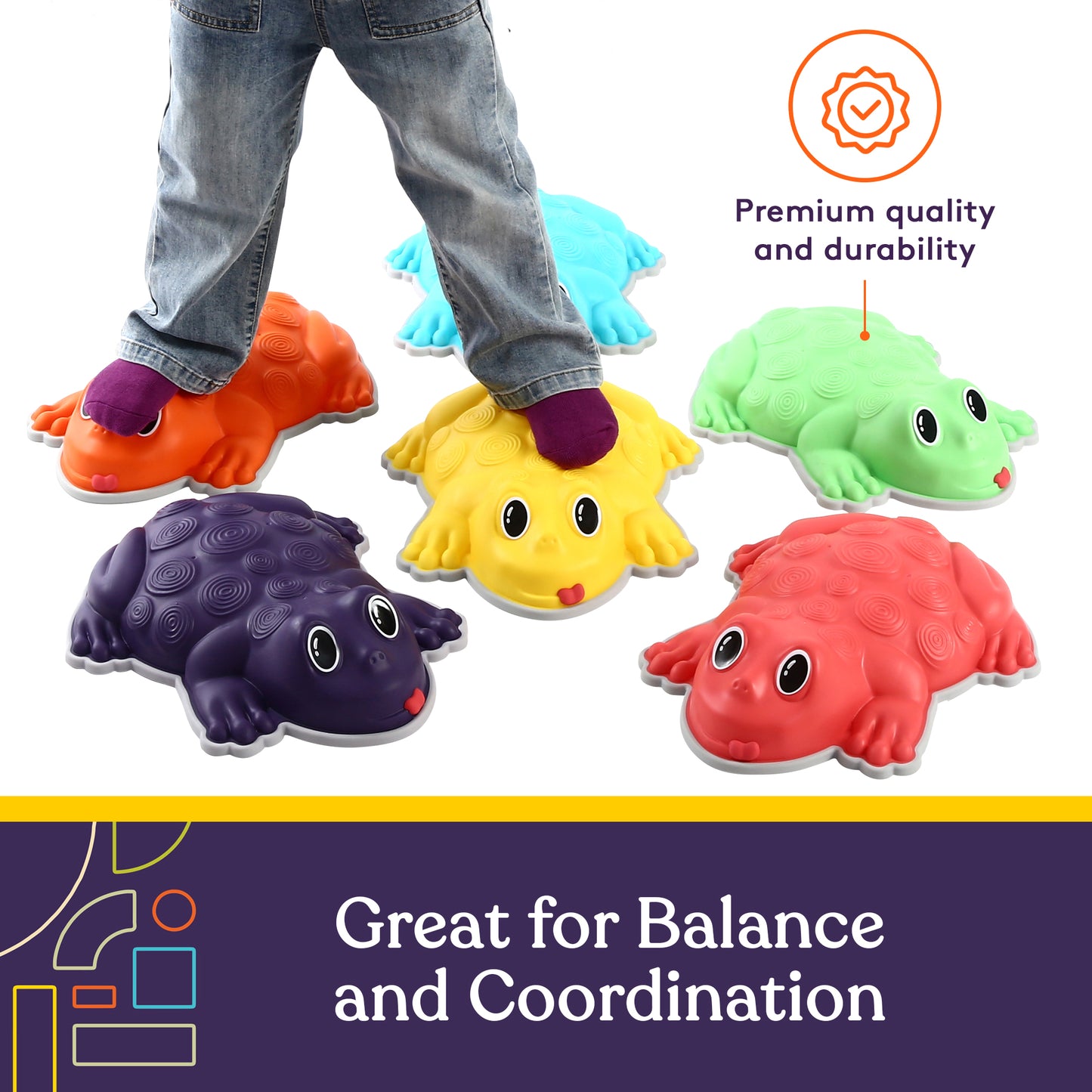 Frog Stepping Stones – Deluxe 6-Piece Set with Bonus Game