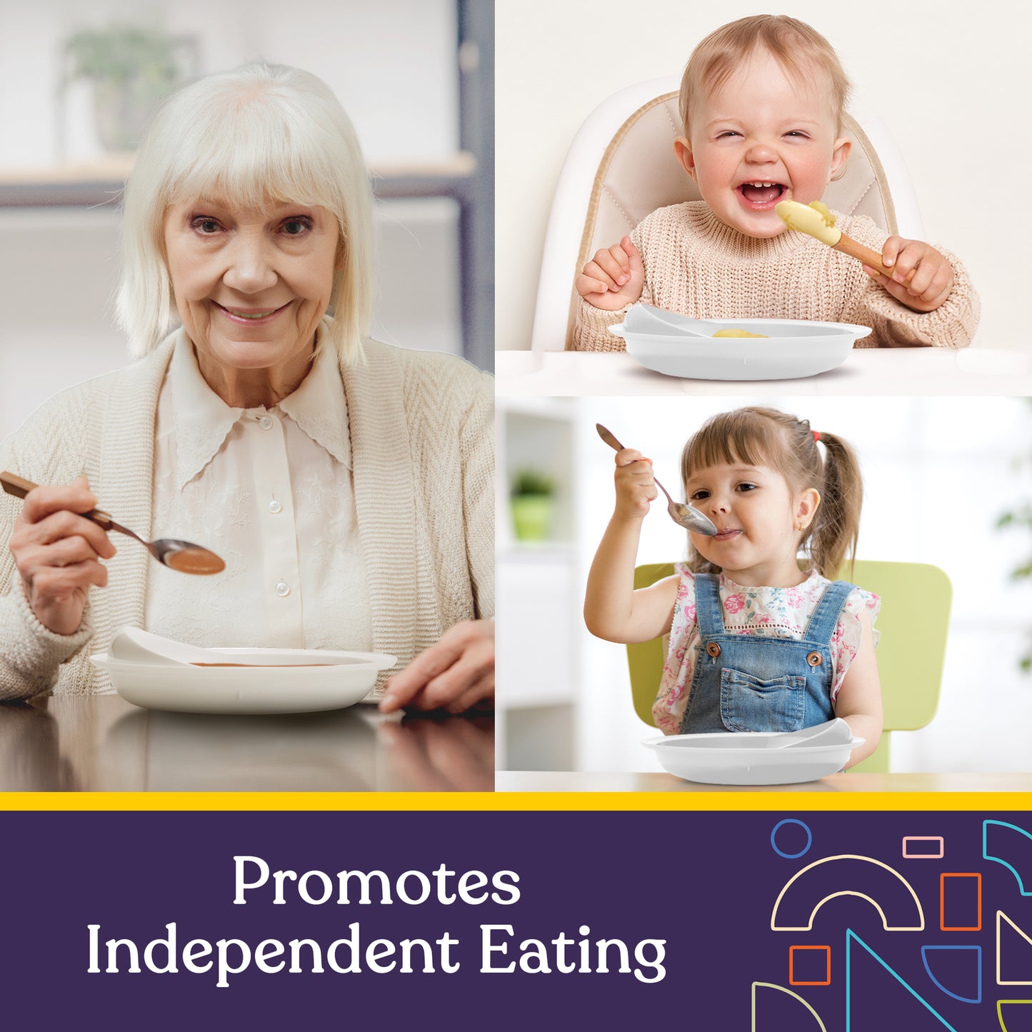 Spill-Proof Scoop Plates – White (2 Pack)