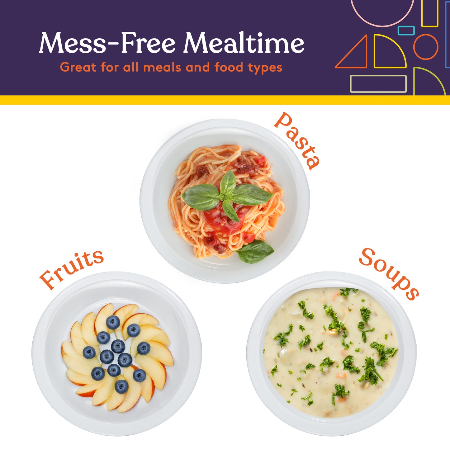 Spill-Proof Scoop Plates – White (2 Pack)