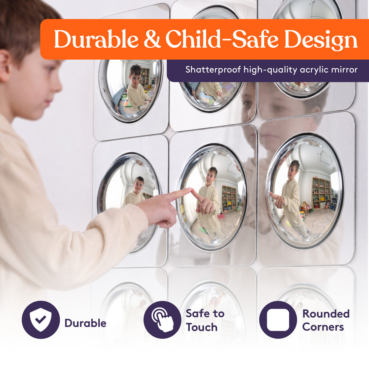 Special Supplies Sensory Bubble Wall Mirror - Interactive Acrylic Mirrors for Wall Decoration and Sensory Toys for Kids Classroom or Home -Sensory Room Decor -Visual, Tactile Stimulation