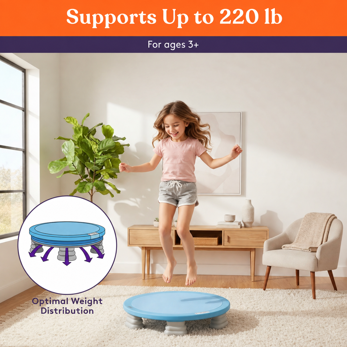 Special Supplies Kids Trampoline Rebounder Bouncing Board Sensory Balance and Bounce Toy for Indoor and Outdoor Kids Toys - Outdoor Play Equipment