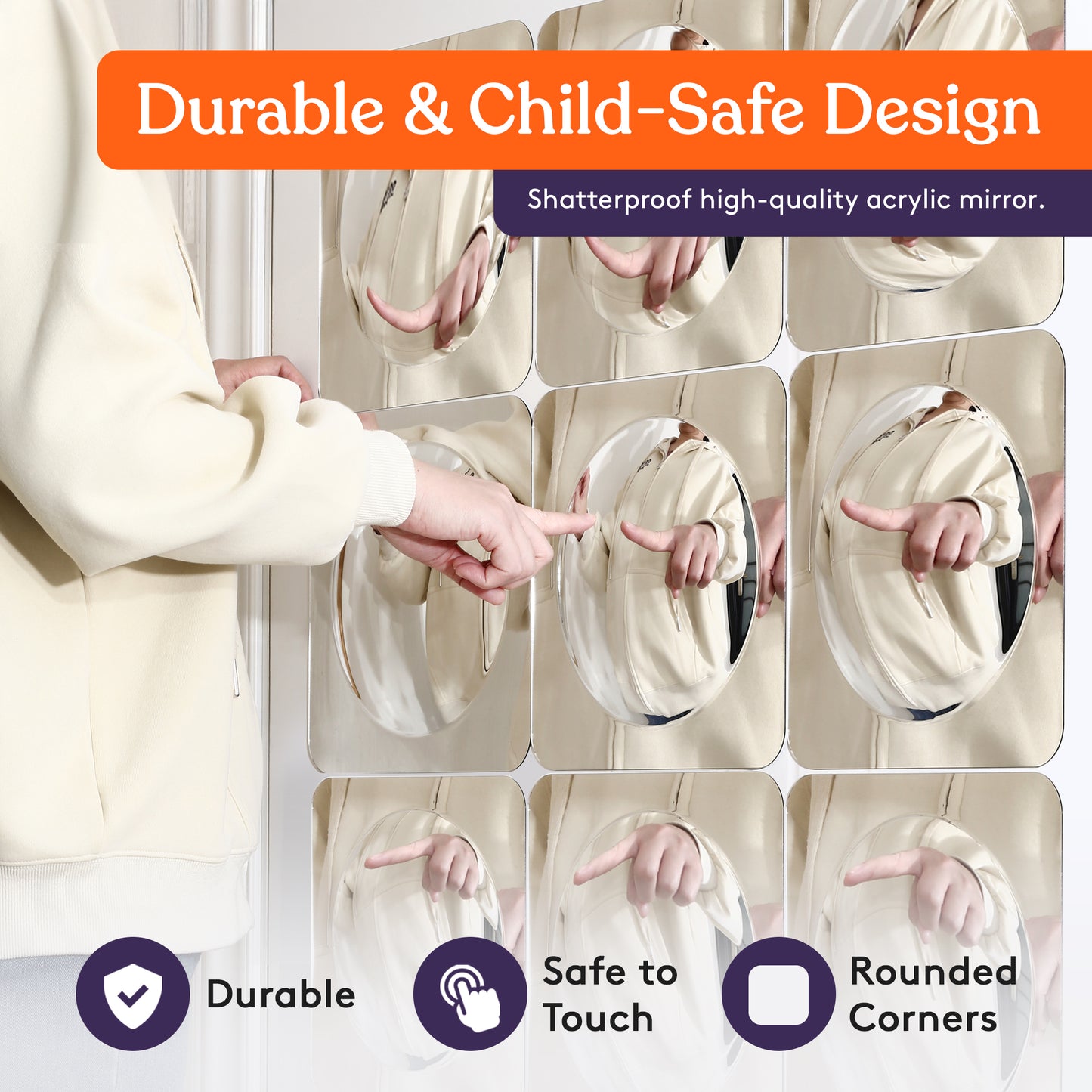 Special Supplies Sensory Bubble Wall Mirror - Interactive Acrylic Mirrors for Wall Decoration and Sensory Toys for Kids Classroom or Home -Sensory Room Decor -Visual, Tactile Stimulation