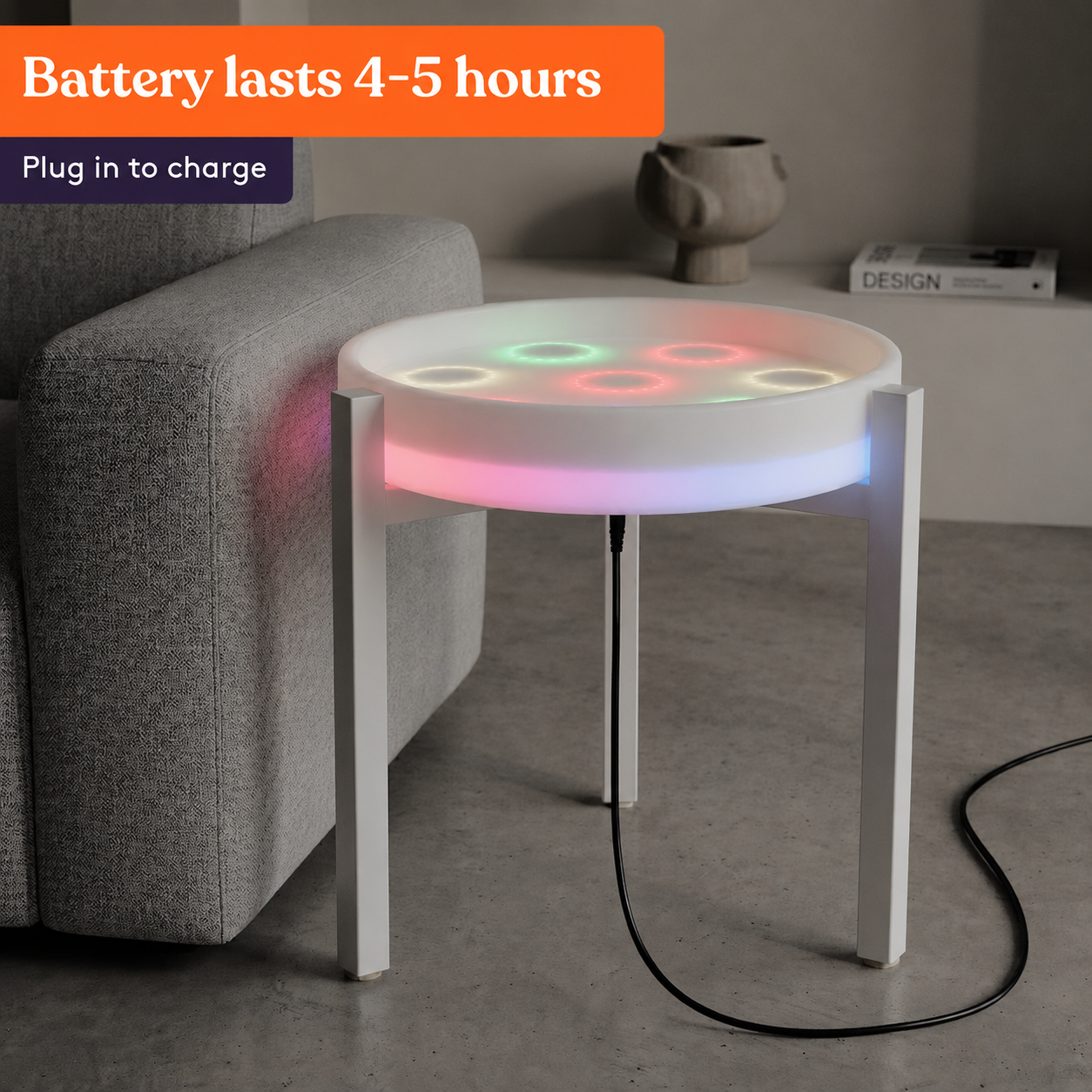 Special Supplies LED Light‑Up Table Set – Color Changing Glow Furniture, Mood Lighting, RGB LED Table for Sensory Play, Home and School