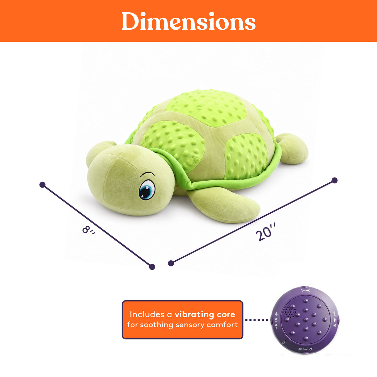 Sensory Vibrating Pillow-Turtle with Music and Voice Recording