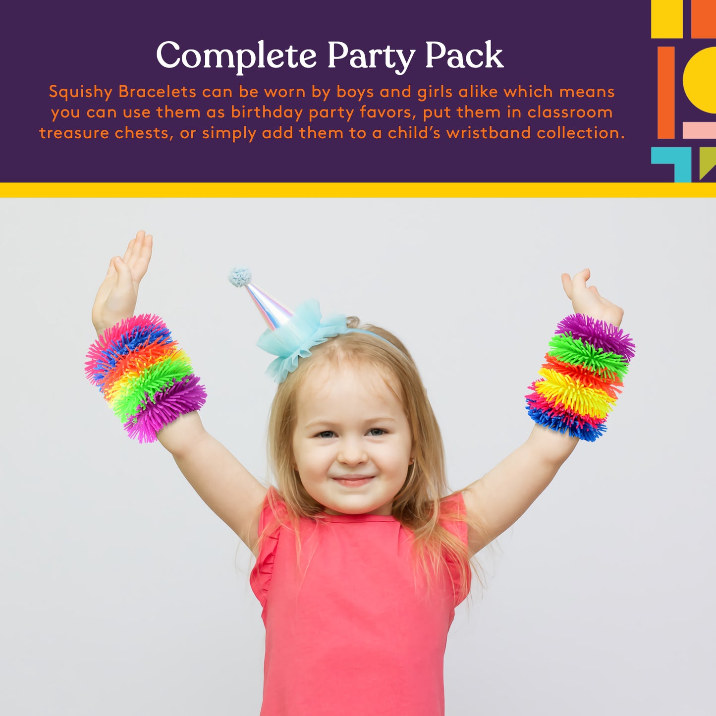 Squishy Fuzzy Band Bracelets (6 Pack)