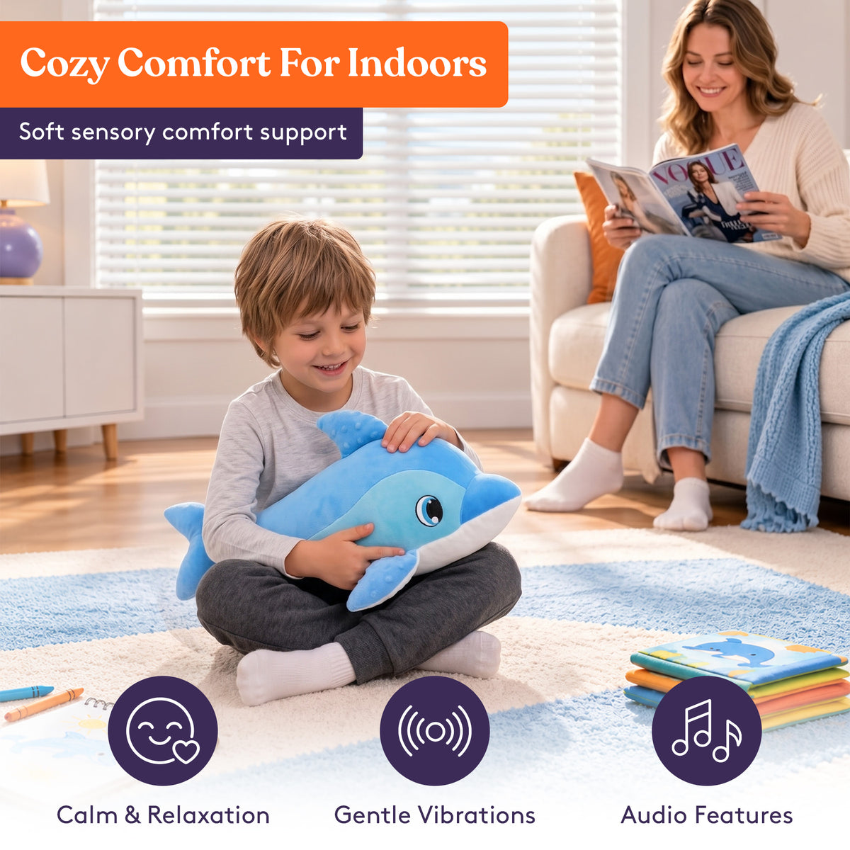 Sensory Vibrating Pillow-Whale