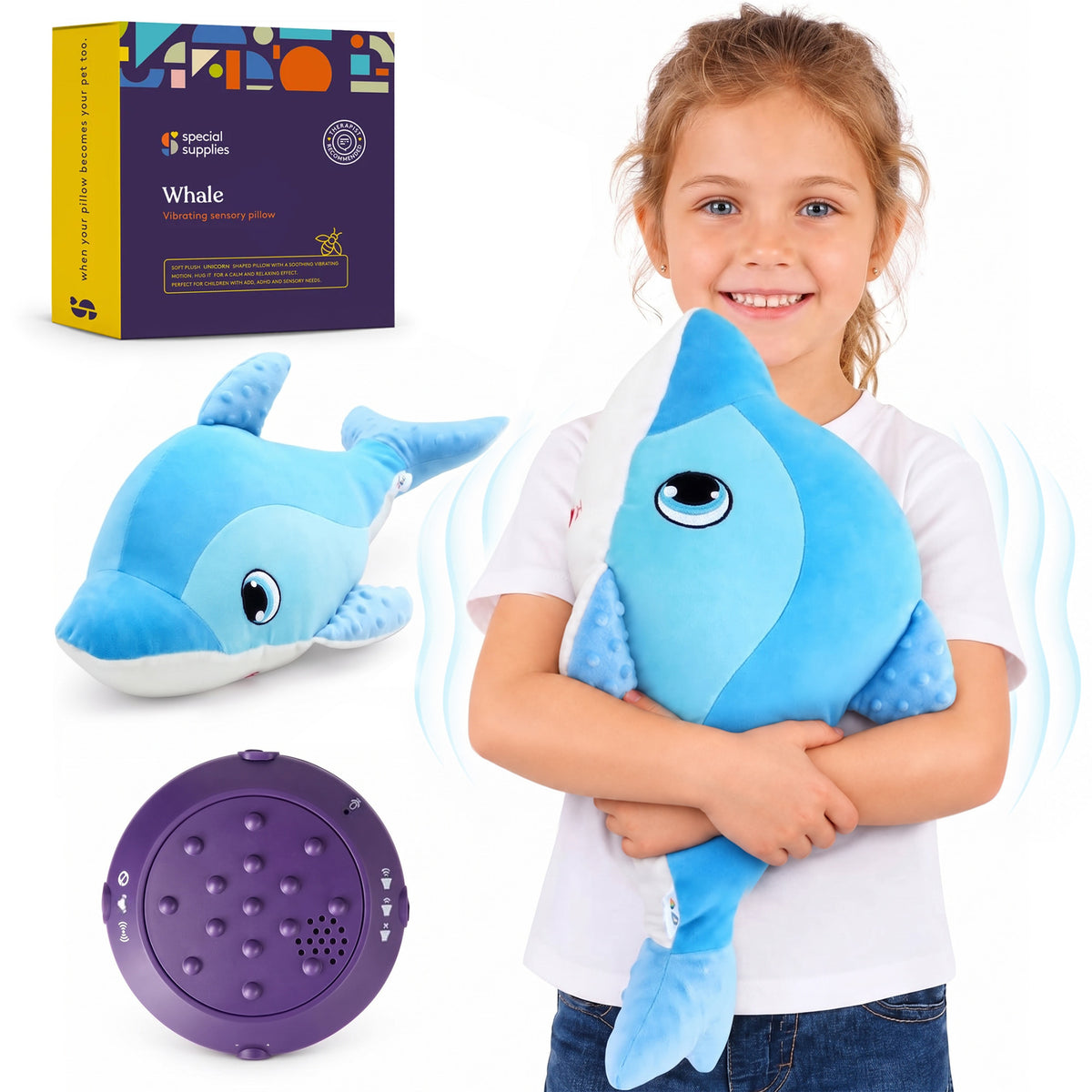 Sensory Vibrating Pillow-Whale