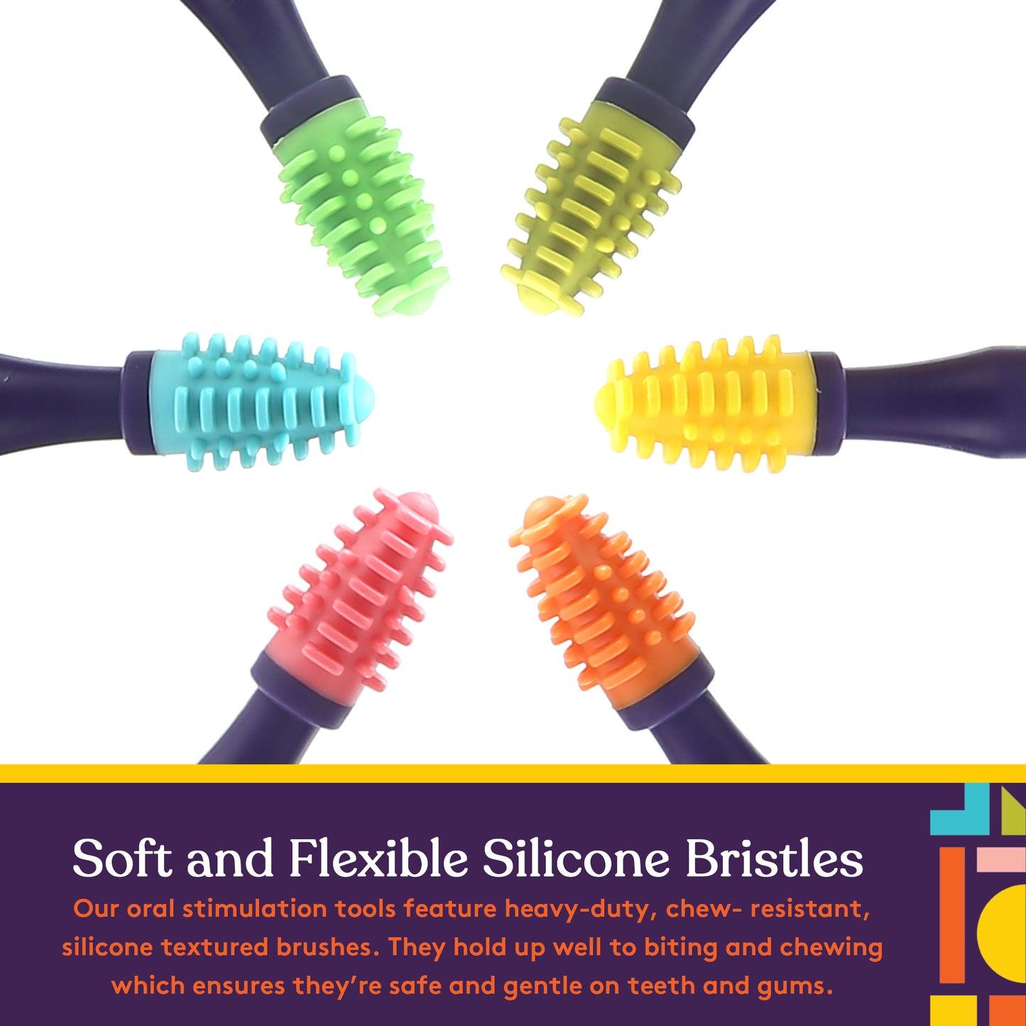 Special Supplies Sensory Mouth Brush and Oral Stimulation Tool for Kids and Adults, Wake Up Mouth for Desensitization, Soft, Flexible, Textured Silicone