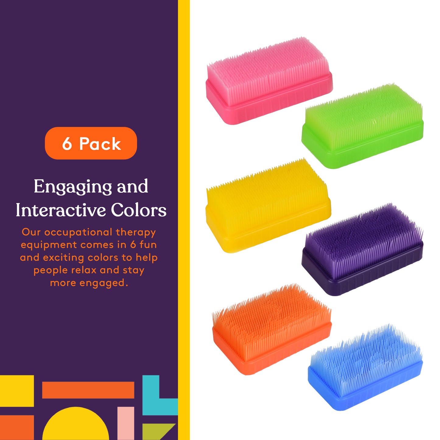 Therapressure Sensory Brush (Multi-Color): 6 Pack