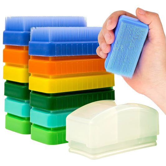 Special Supplies Therapy Brushes Colorful 12-Pack + Removable Handle, Calming Occupational and Sensory Tools with Deep Pressure Massage, Soft Bristles, Stimulates and Calms Kids or Adults, Latex-Free