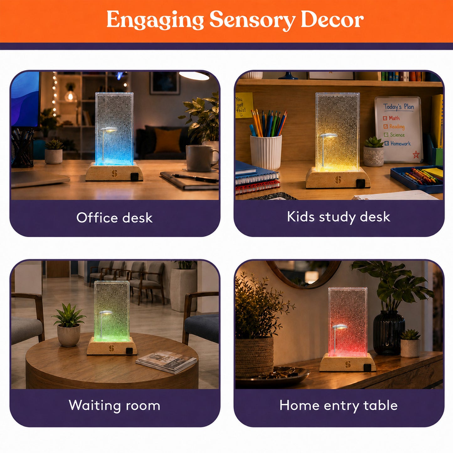 Special Supplies Soft Snowfall Glow Lamp with 3 Color LED Modes, Sensory Night Light with Floating Snow Effect, Acrylic Mood Lamp with Wooden Base for Bedroom Desk Office Relaxation Decor