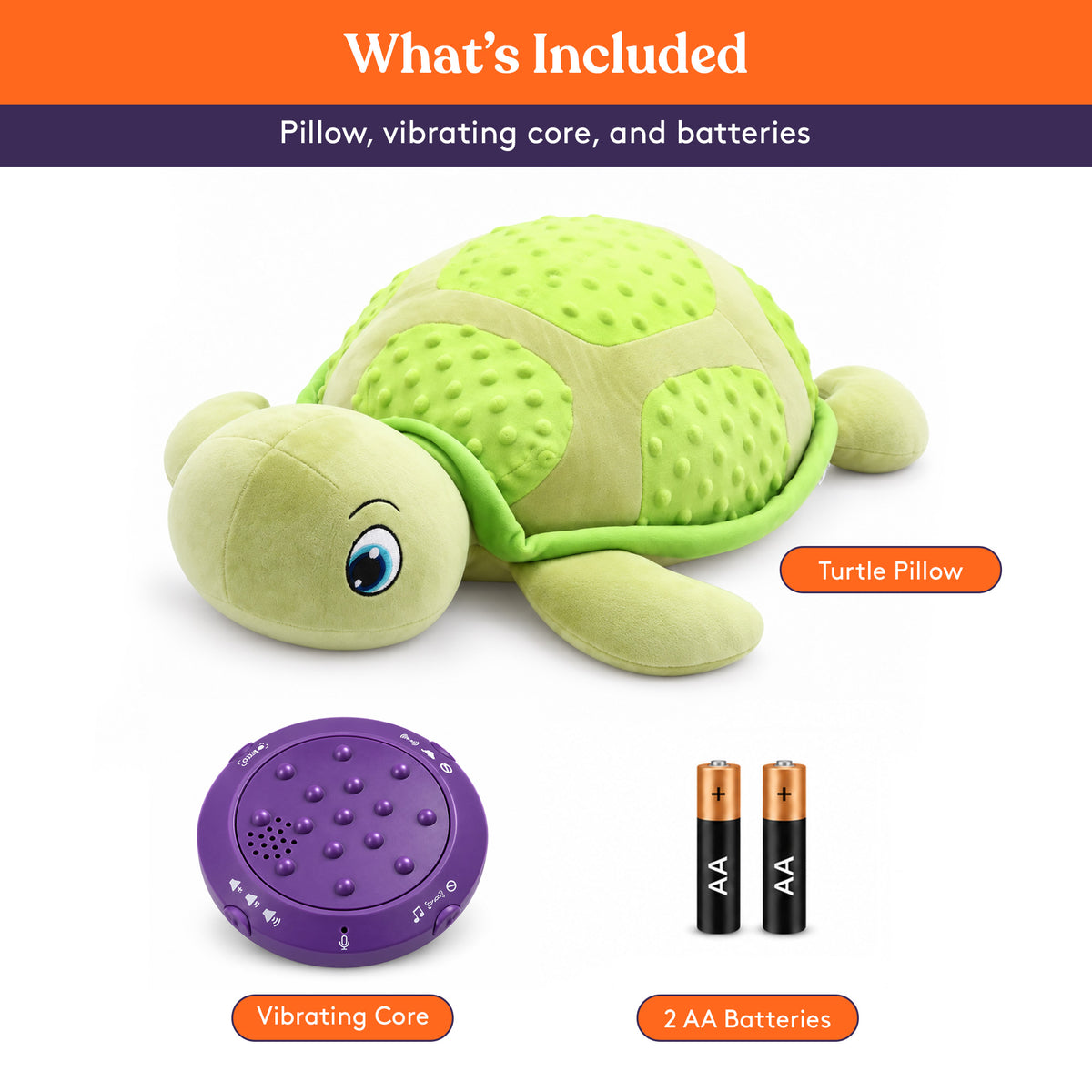 Sensory Vibrating Pillow-Turtle with Music and Voice Recording