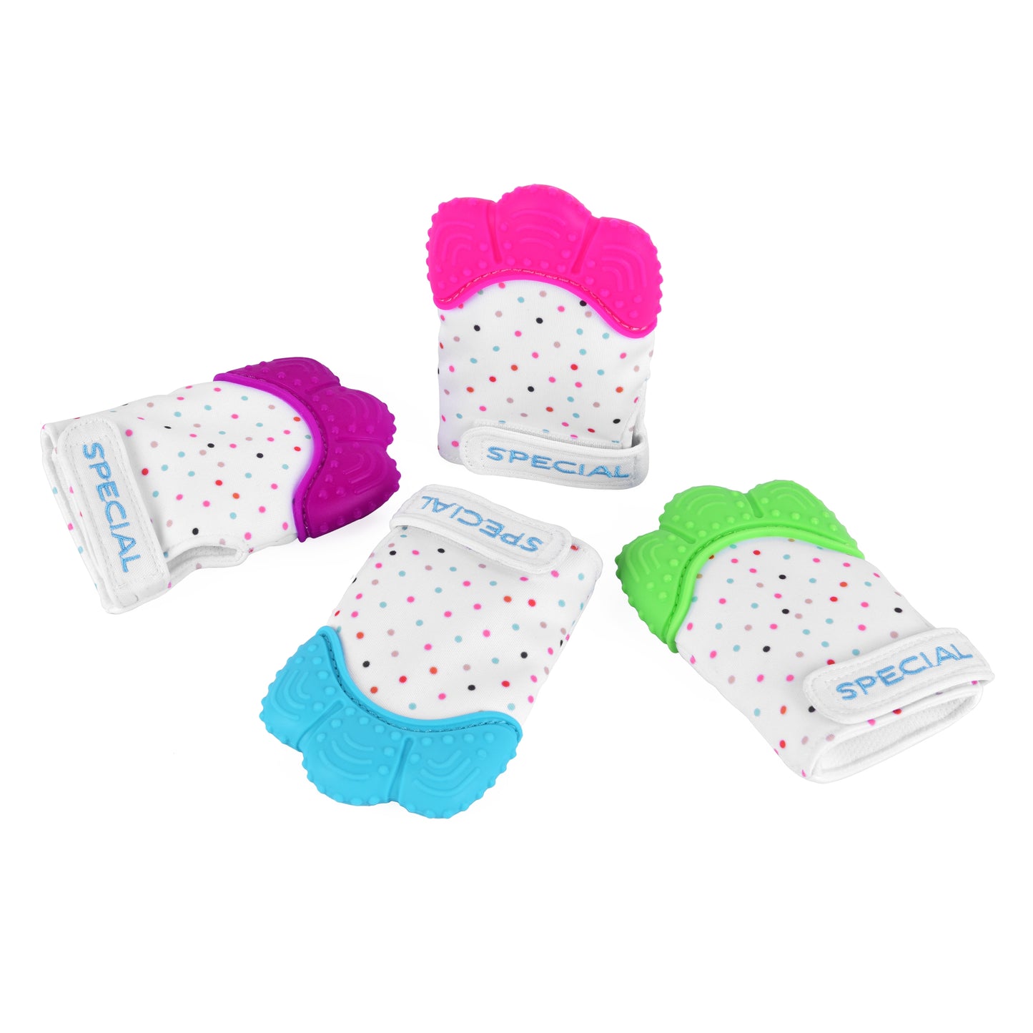 Teething Mitten, Wearable Mitt for Baby Self Soothing BPA Free Teething Pain Relief Toy for Left or Right hand