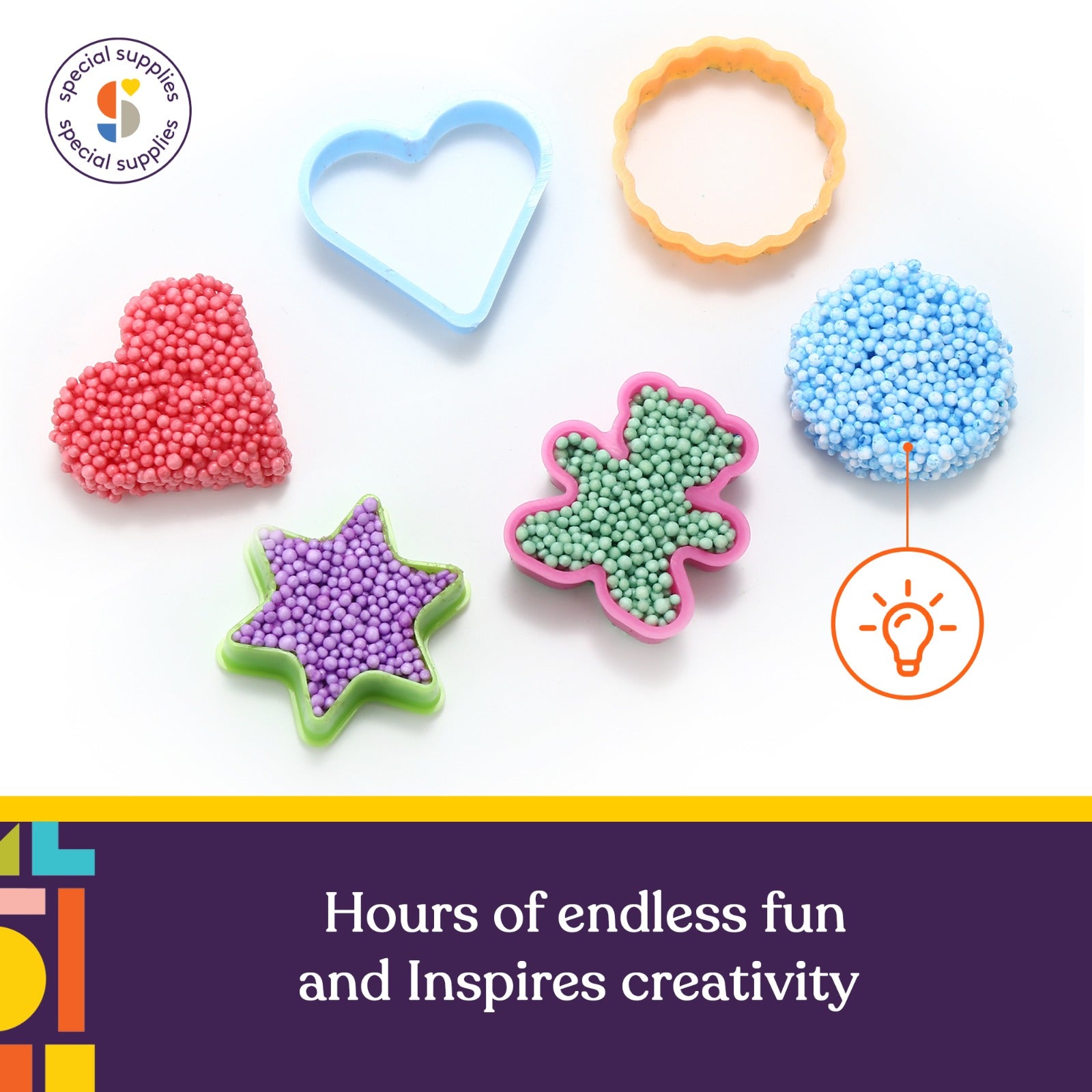 Fun Foam Modeling Foam Beads Play Kit ( 10 Blocks)- 4 Shapes