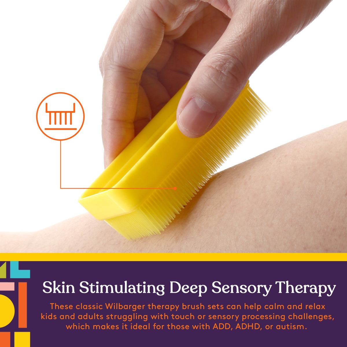 Therapressure Sensory Brush (Primary Colors): 8 Pack