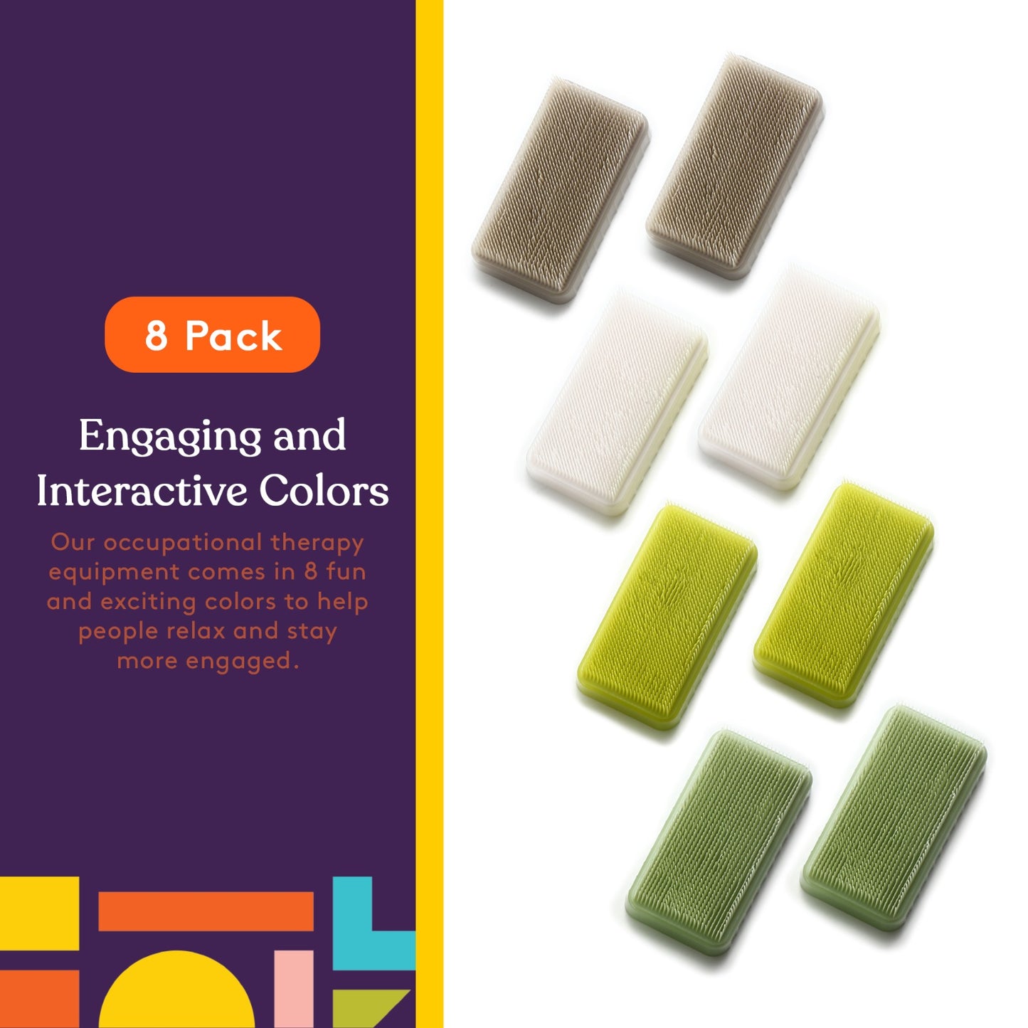 Special Supplies Therapressure Therapy Brush for Occupational and Sensory Brushing - Camo Colors - 8 Pack