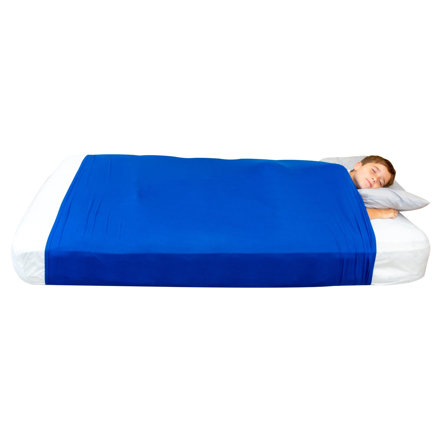 Sensory Bed Sheet for Kids Compression Alternative to Weighted Blankets - Blue