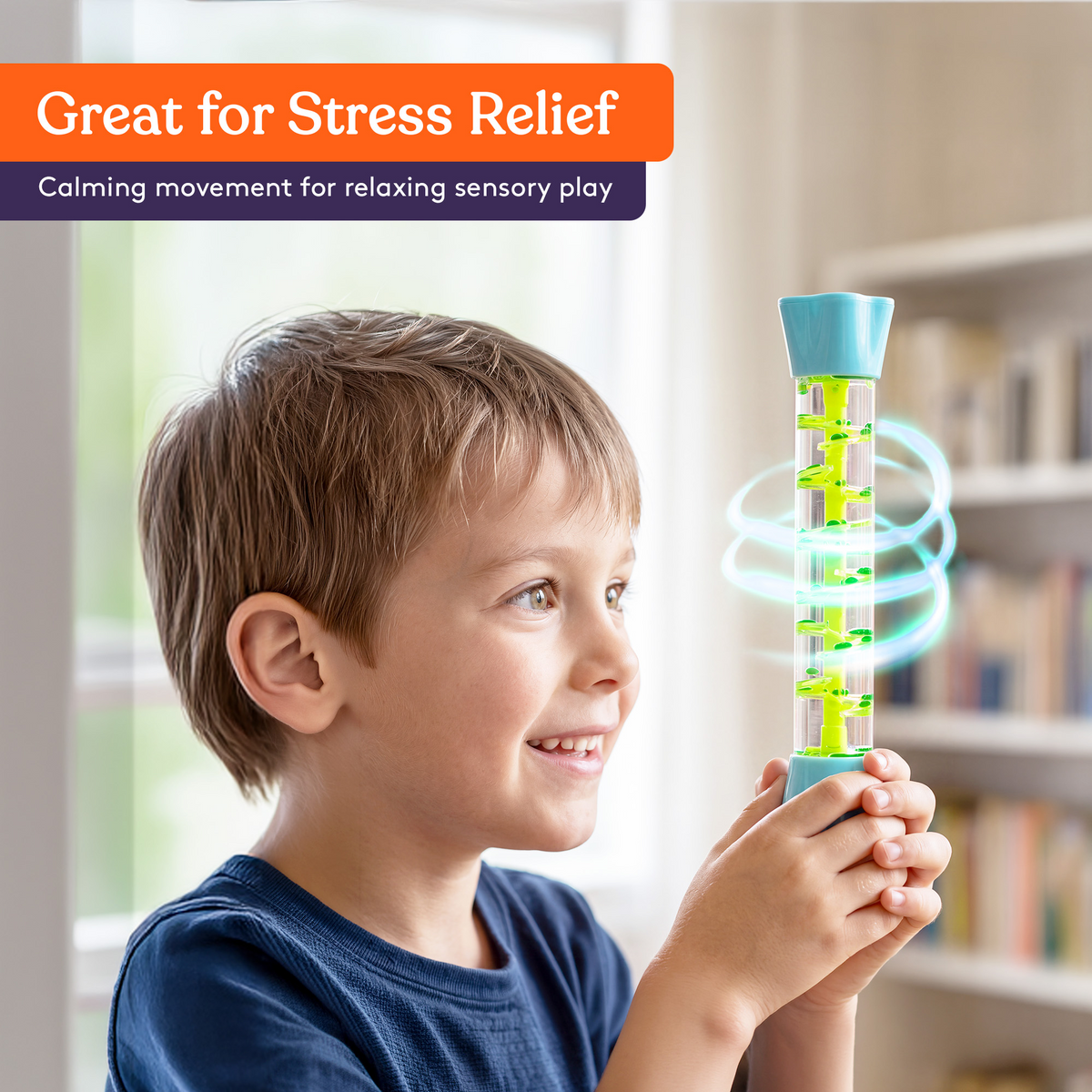 Liquid Motion Bubbler Toy Cool Tubes 5-Pack Colorful Hourglass Timer with Droplet Movement, Bedroom, Sensory Play, Cool Home or School