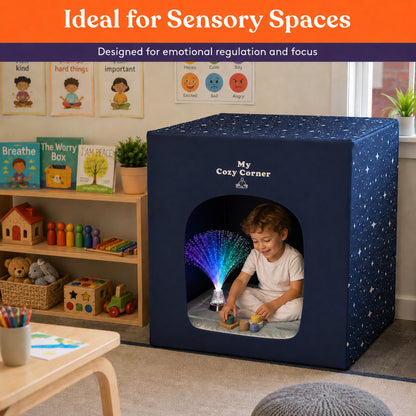 Special Supplies Blackout Sensory Tent for Kids,Calming Play Room with Fiber Optic Lamp and Glow-in-The-Dark Fuzzy Blanket