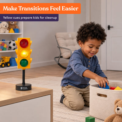 Special Supplies Traffic Light Visual Aid – Educational LED Stoplight with Remote Control, Light and  Flash Modes for Classroom Decor, Sensory Room, School & Home