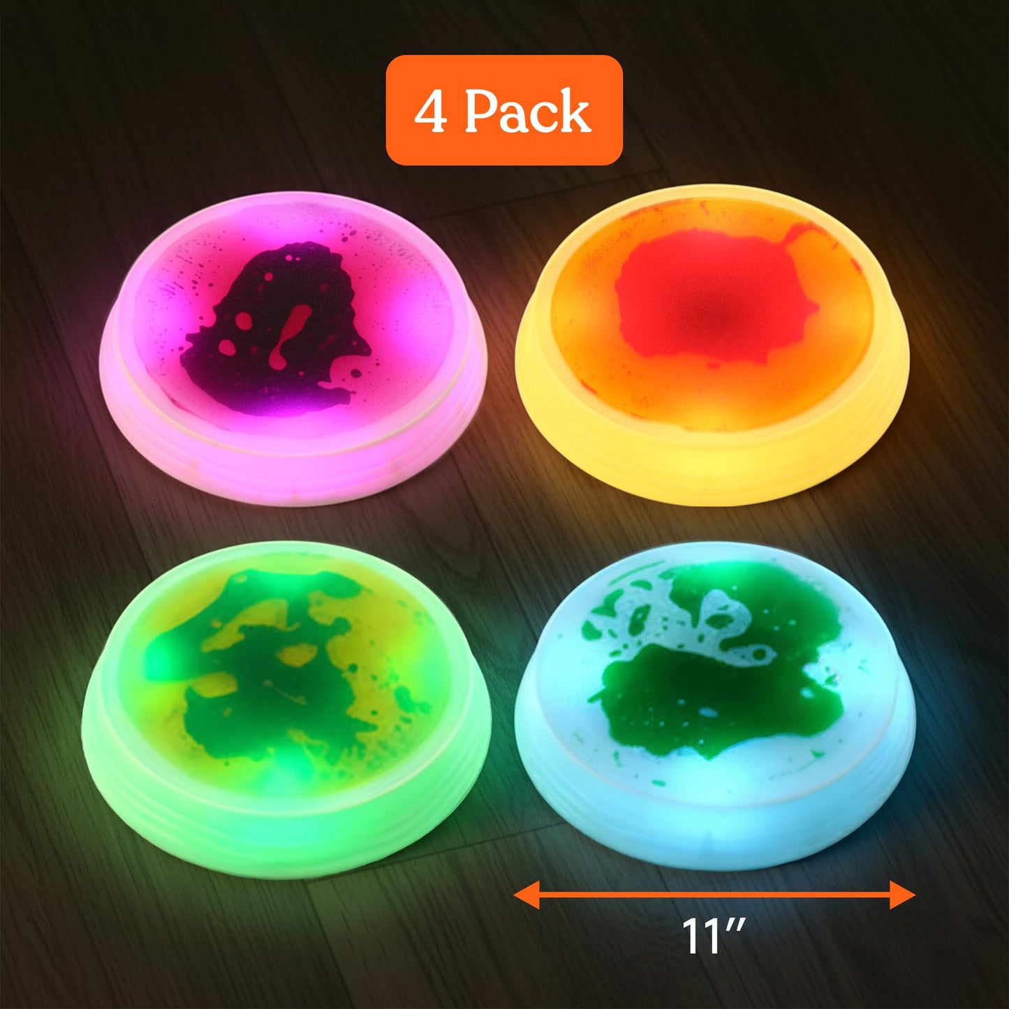 Special Supplies Liquid Gel LED Stepping Stones for Kids - Light-Up Circle Balance Blocks - Promote Coordination, Balance, Strength for Toddlers & Children - Durable Non-Slip Rubber, Safe Indoor & Outdoor Play - 4 Pack